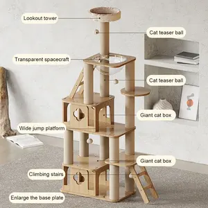 Skynuo mainan goresan kucing, pohon dan goresan kayu besar mewah dengan tali garuk <span class=keywords><strong>Post</strong></span> memanjat bingkai mainan kucing - Product Image 6