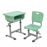 Meubles d'école modernes et personnalisables, ensembles de bureaux et de chaises réglables avec mécanisme à manivelle