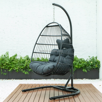 Chaise balançoire de Patio extérieur, chaise suspendue pliable, corde de jardin, balançoire avec support
