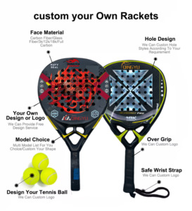 Raqueta de Pádel de Carbono de Alta Gama de 18K para Tenis Playa, Raqueta de Madera con Acabado en Aerosol, Raquetas de Pádel de 12K, Muestra Gratuita Disponible - Product Image 2