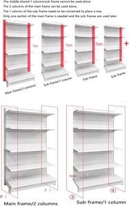 ชั้นวางสินค้าแบบกอนโดลา ด้านเดียว 5 ชั้น สำหรับซูเปอร์มาร์เก็ต ร้านขายของชำ ร้านขายเครื่องเขียน ร้านขายเครื่องดื่มแอลกอฮอล์ และร้านสะดวกซื้อในประเทศจีน - Product Image 5