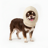 Bonnet en tricot beige pour animaux de compagnie, cagoule unie pour chien, couvre-tête chaud d'hiver pour petits chiens, chats, Teddy, Bichon, vente en gros, personnalisable, OEM