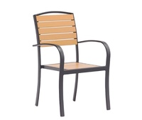 Chaise d'extérieur et de jardin STG moderne en métal et aluminium, empilable, inclinable, confortable, noire, pour patio et cour