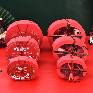 2026 <strong>New</strong> <strong>Christmas</strong> Transparent Window Special Paper Die Cut Baking <strong>Gift</strong> Box Creative Oval <strong>Christmas</strong> Eve for Box Candy <strong>Gift</strong> Box - Product Image 2