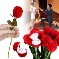 Boîte à roses, fleurs artificielles, fleurs pas chères pour la maison, cadeau pour la Saint-Valentin, fleurs en promotion, boîte à bijoux rose