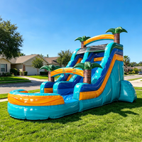 Toboggan aquatique gonflable personnalisé en PVC avec rail simple et piscine pour la location avec souffleur – Installation facile, idéal pour les fêtes estivales