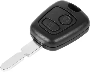 Kunci mobil cangkang kunci kendaraan 2-tombol Remote kosong pengganti kunci penutup untuk Peugeot 307 406