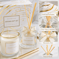 Ensemble cadeau élégant de diffuseur de parfum et bougie pour la vente au détail et la fragrance d'intérieur