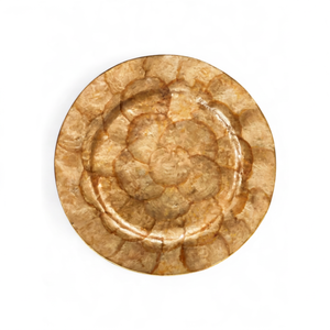 Assiette de présentation ronde de luxe en nacre et coquille de Capiz, avec base en MDF bambou, design simple, pour décoration de table domestique, fabriquée au Vietnam, vente en gros - Product Image 1