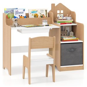 Bon marché <span class=keywords><strong>Table</strong></span> et chaise modernes en bois <span class=keywords><strong>multi</strong></span>-<span class=keywords><strong>activités</strong></span> pour enfants avec tiroir d'étagère pour le salon - Product Image 1