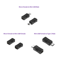 Adaptador Micro Mini USB-C a USB B OTG 2.0, Convertidor para PC Gaming, Adaptador de Alimentación, Transferencia de Datos USB 2.0