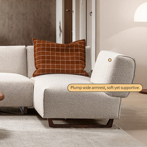 Sofá Seccional Extensible en Forma de L de Alta Gama, Estilo Italiano, Minimalismo Nórdico, Sofá Moderno de Tela para Sala de Estar - Product Image 3