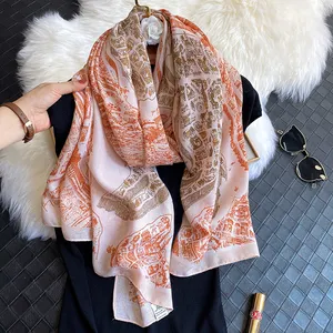 New Scarves Designer Shawls Women Style Printed Latest Long Ladies Scarves Cotton and Linen Custom Logo Girls Summer 21 Colors