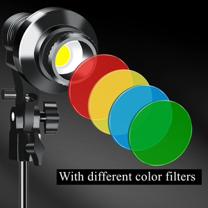 Éclairage vidéo RGB pour studio, lumière COB pour studio, photographie vidéo, ampoule LED E27 continue, projecteur photo avec 4 filtres colorés - Product Image 2