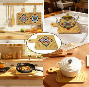 Meilleures ventes : Sous-plat en bambou rétro, durable, multifonctionnel et résistant à la chaleur pour la maison et la restauration - Product Image 3
