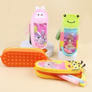 Trousse à crayons en silicone grande capacité OEM, étanche avec fermeture éclair, organiseur de papeterie pour écoliers, écologique - Product Image 3