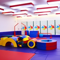 Tunnel de jeu souple segmenté multicolore pour enfants, avec anneaux rouges, jaunes, verts, bleus, pour la gymnastique et l'entraînement