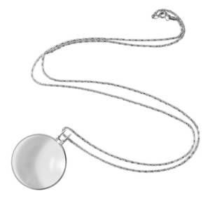 แว่นขยายมือถือสร้อยคอเงินความละเอียดสูงพร้อม5X ห่วงโซ่โลหะสังกะสี CH6001S - Product Image 5