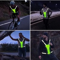 Harnais Réfléchissant Réglable Écologique pour Chien avec Lumières LED Avant/Arrière, Rechargeable par USB, Pochette de Rangement Étanche