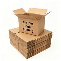 Échantillon de conception gratuit, boîte d'expédition en carton ondulé avec logo personnalisé imprimé, boîte à ouverture supérieure en kraft, boîte d'expédition en carton kraft enduit de cire, carton de déménagement pour chaîne du froid