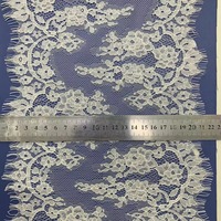 Nouvelle Arrivée ERKOUMI Tissu en Dentelle Chantilly en Nylon et Coton, Ferme, Lourd, Non Élastique, pour Vêtements Féminins, Bordure en Dentelle Brodé