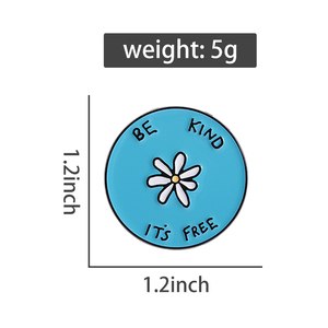 Essere <span class=keywords><strong>gentile</strong></span>, è gratis la spilla di smalto che ispira gentilezza citazioni Creative con spilla rotonda con fiore e risvolto distintivo per gioielli regalo - Product Image 6