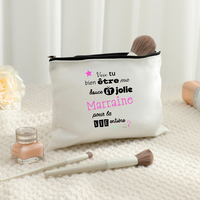 Sac de maquillage personnalisé avec motif « Do You Want To Be My Godmother », sac de rangement de voyage pour articles de toilette, pochette cosmétique pour enterrement de vie de jeune fille