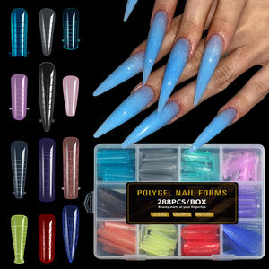 288 pièces/boîte – Moules à <span class=keywords><strong>ongles</strong></span> souples en ABS pour extension rapide au <span class=keywords><strong>gel</strong></span>, <span class=keywords><strong>faux</strong></span> <span class=keywords><strong>ongles</strong></span>, moules à <span class=keywords><strong>ongles</strong></span> français, coussinets pour doigts – Vente chaude, logo personnalisé - Product Image 2