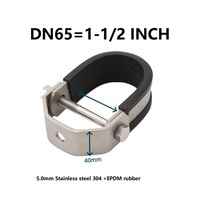 Collier de serrage en U robuste en acier inoxydable SS304 de 5 mm d'épaisseur, double couche, avec revêtement en caoutchouc EPDM pour tuyaux anti-sismiques et anti-incendie