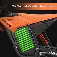 Scooter électrique chinois à batterie lithium, best-seller, tout-terrain, avec une puissance de 3500W et une vitesse maximale de 75 km/h