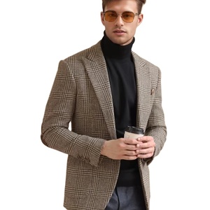 Nouvelle veste de costume en laine épaisse à <span class=keywords><strong>carreaux</strong></span> rétro pour <span class=keywords><strong>homme</strong></span>, collection automne-hiver 2026 – Blazer décontracté haut de gamme en <span class=keywords><strong>tweed</strong></span> - Product Image 1