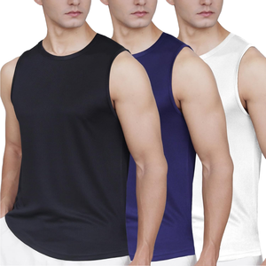 Men's Sporty Knitted Gym Fitness Clothing High Quality Polyester Quick Dry Training Workout <b>Stringer</b> Athletic Tank Top - Product Image 1