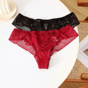 Intimo Sexy da Donna, Perizoma in Pizzo Traforato con Fiori Idrosolubili, Lingerie Sexy Femminile, <span class=keywords><strong>Bikini</strong></span> a Mezza Fiancata - Product Image 6