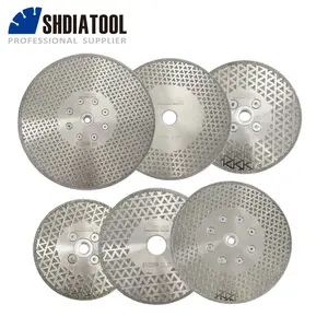 SHDIATOOL Dia4''/4.5"/5''/7''/9'' Both Side Electroplated Diamond Cutting Grinding Blade M14 Flange Coated Diamond Cutting Disc