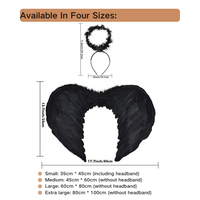 Ailes d'ange en plumes naturelles légères pour adulte, idéales pour Halloween, cosplay, fête, spectacle et déguisement.