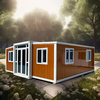 Casa Contenedor Plegable Cuadrada Moderna y Transpirable, Dormitorio Portátil Prefabricado, Vivienda Expandible, Tamaños de 20FT/40FT, 1 Año de Garantía