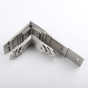 JINNATE Stainless Steel Angle Brackets 90 Degree L Shape Reinforced Shelf Support Furniture Connectors - Product Image 2