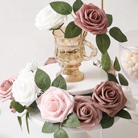 Roses en mousse artificielles et fleurs sèches Arrangements DIY Décorations de mariage pour les fêtes Décoration intérieure pour la Saint-Valentin Fête des mères
