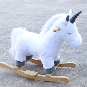 Chaise à bascule en bois pour enfants, Animal en peluche, 11 cm, cheval, jouet, pour garçons et filles - Product Image 6