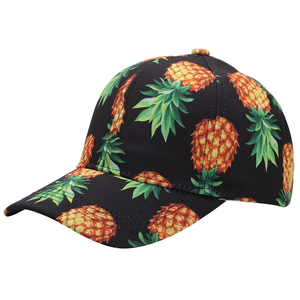 Gorras de Béisbol Impermeables con Estampado de Piña Floral y Frutas de Moda, 100% Poliéster, para Hombre y Mujer, Diseño Tropical de Plantas, Visera Curva - Product Image 1