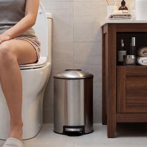 Household Eco-friendly 5/12/<strong>30</strong> <strong>Litres</strong> Round Ss Pedal Trash Waste <strong>Bin</strong> for Bathroom - Product Image 3