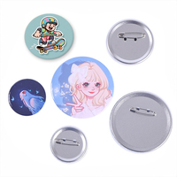 Venta al por mayor personalizado UV impreso estaño hojalata metal botón insignia Pin forma 32mm 38mm 44mm 58mm antiguo en blanco personalizable botón