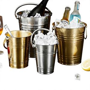 دلو ثلج من الفولاذ المقاوم للصدأ مع خاصية المغناطيسية، مقبض مريح، أدوات بار، دلو تبريد بأسعار معقولة للمشروبات، مناسب للنزهات. - Product Image 5