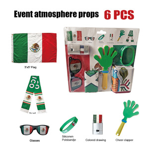 DAMAI National Flag Themed Party Favor Set 6 Pcs Sports Event Atmosphere Props Fan Cheerleading Hand Clapper and Accessory <b>Kit</b> - Product Image 2