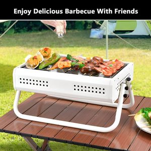 Parrilla de Carbón Plegable de Hierro Fundido |   Parrilla Portátil para Exteriores con Encendido Automático y Superficie Antiadherente para Camping, Preparación de Té y Carne - Product Image 5