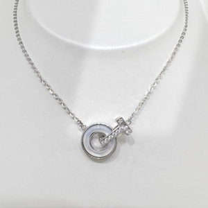 Collier de mariage en argent sterling 925 plaqué rhodium, prix d'usine, avec perles et chaîne à maillons délicats en forme de coquillage et de papillon pour filles - Product Image 2
