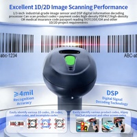 Lecteur de codes-barres portable SHUNQI durable en ABS+PC, triple mode, léger (260g), 1D & 2D, EAN13, UPC, QRCode, PDF417