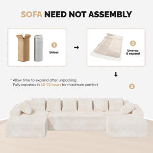 Sofás Seccionales Extensibles Cloud, Chaise Longue en Forma de U, Sin Necesidad de Ensamblaje, Asiento Profundo, Conjunto de Sofás Modulares, Esponja para Sala, Plegable - Product Image 5