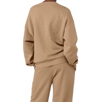 Ensemble de sport décontracté 2 pièces pour femme : Sweat-shirt et pantalon à cordon brodés sur mesure de haute qualité pour le yoga – Collection Automne-Hiver