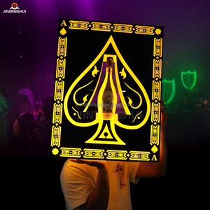 Bar hộp đêm tỏa sáng bảng hiệu phát sáng đầy màu sắc Poker ACE LED chai hiển thị hình chữ nhật cho dịch vụ VIP - Product Image 4